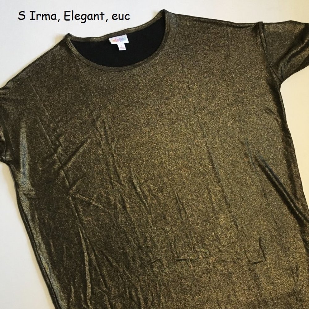 S Lularoe Irma tunic, Elegant gold shimmer